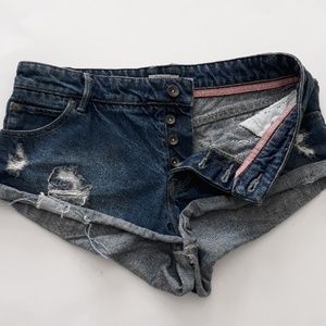 Roxy Distressed Jean's Cuffed denim Short size 29